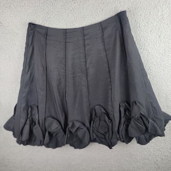 Dzhavael Couture Skirt Womens Size 8-10 Black Flouncy Petals  A-Line Full Flare - Picture 15 of 15